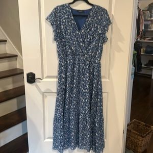 Floral Boho Dress Wrap V Neck